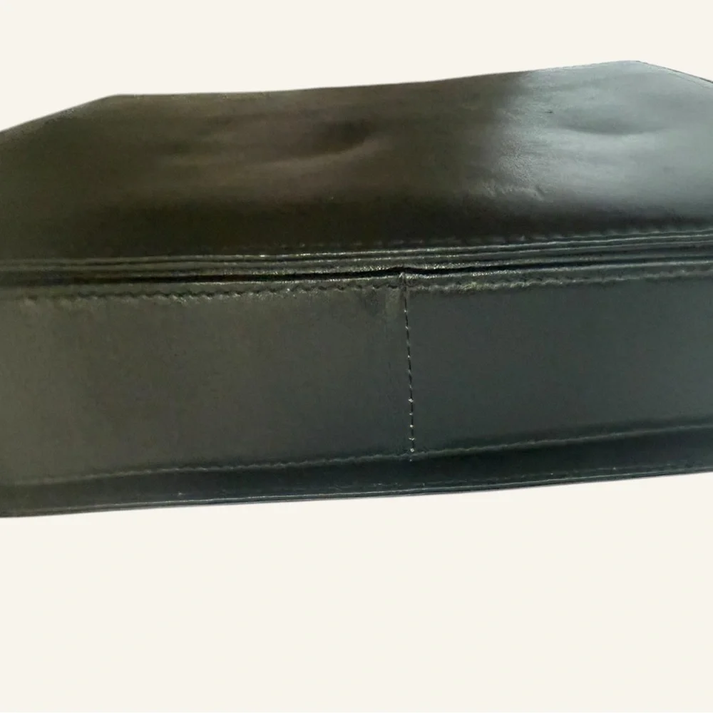 Versace Black and Gold Shoulder Bag with Leather Material and Compact Shape